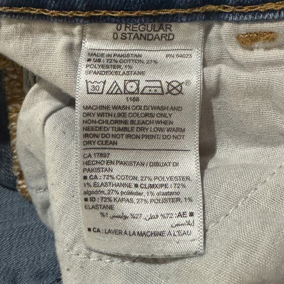 Old Navy SZ 0R Boyfriend Straight Crop Jeans Stretch Whiskered Low-Rise Blue - Picture 8 of 9